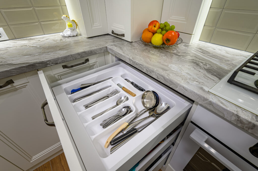 White kitchen in classic style